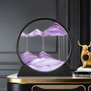 Illumiscape - Round Glass Hourglass Sand Art: A 3D Picture with Moving Sand, Depicting a Deep Sea Scene