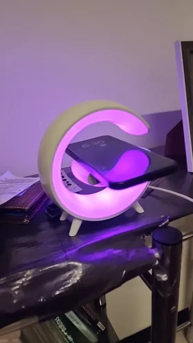 Harmony Dock - 15W Fast Charging Station with Speaker, Night Light, and TF RGB- Multifunction Wireless Charger Pad Stand photo review