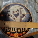 Retro Pumpkin Head Halloween Wooden Wreath - Horror Art Decoration for Home & Garden photo review