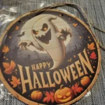 Retro Pumpkin Head Halloween Wooden Wreath - Horror Art Decoration for Home & Garden photo review