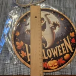 Retro Pumpkin Head Halloween Wooden Wreath - Horror Art Decoration for Home & Garden photo review