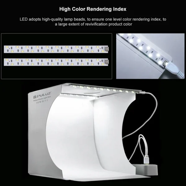 Portable 20cm LED Light Box Kit with 6 Backdrops for Professional Photography