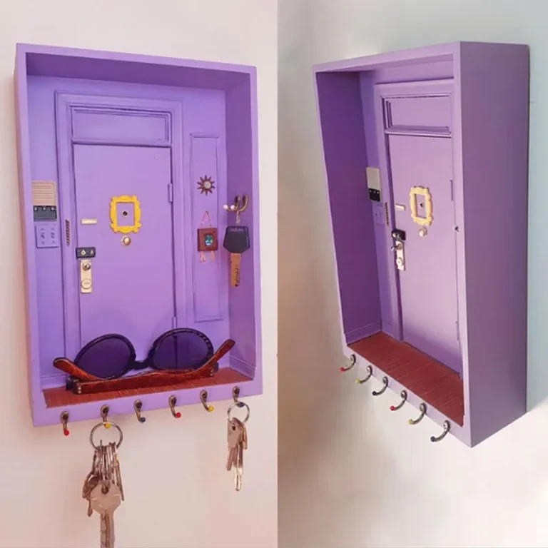 Vintage Purple Monica's Door Frame Keychain Holder: Personalized Home Decor for TV Show Lovers