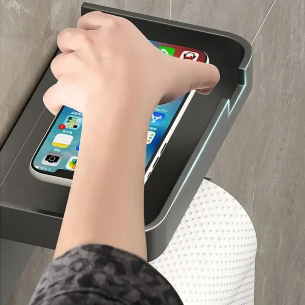 Multi-Functional Plastic Toilet Paper Holder & Kitchen Towel Rack with Phone and Spice Storage