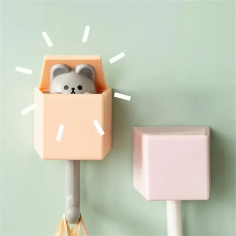 Cartoon Cat Wall Hooks: Cute Self-Adhesive Key Holders for Kids Room Decor