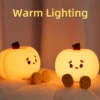 Soft Silicone Pumpkin Night Light: Safe, Dimmable Halloween Decor for Kids