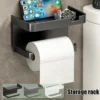 Multi-Functional Plastic Toilet Paper Holder & Kitchen Towel Rack with Phone and Spice Storage