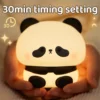 Cute Panda LED Night Light - USB Rechargeable Silicone Lamp for Kids' Bedroom Decor & Gifts