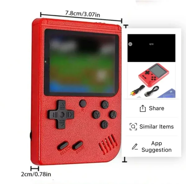 Red Retro Handheld Game Console for Kids: Hundreds of Classic Games & TV Connectivity