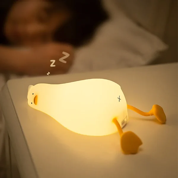 Rechargeable Duck LED Night Light - Dimmable Silicone Lamp for Kids' Room Decor