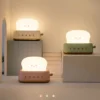 Adorable Bread Toast LED Night Light - Kawaii Cartoon Table Lamp with Timer