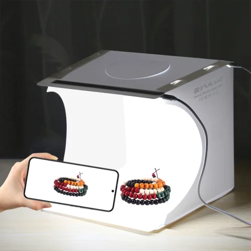 Portable 20cm LED Light Box Kit with 6 Backdrops for Professional Photography