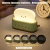 Adorable Bread Toast LED Night Light - Kawaii Cartoon Table Lamp with Timer