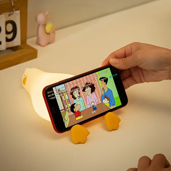 Rechargeable Duck LED Night Light - Dimmable Silicone Lamp for Kids' Room Decor