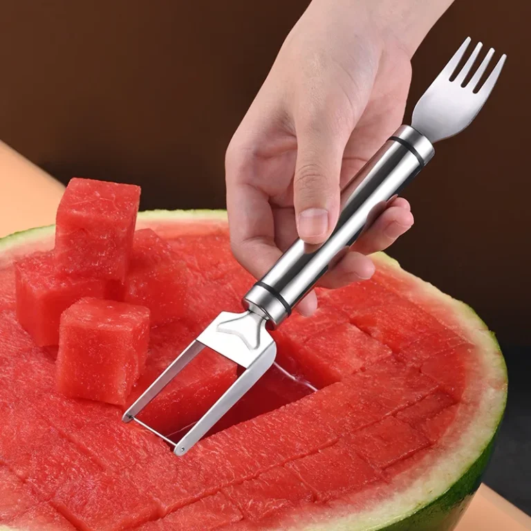 Effortless Watermelon Slicer: Stainless Steel Windmill Cutter & Fruit Digger Tool