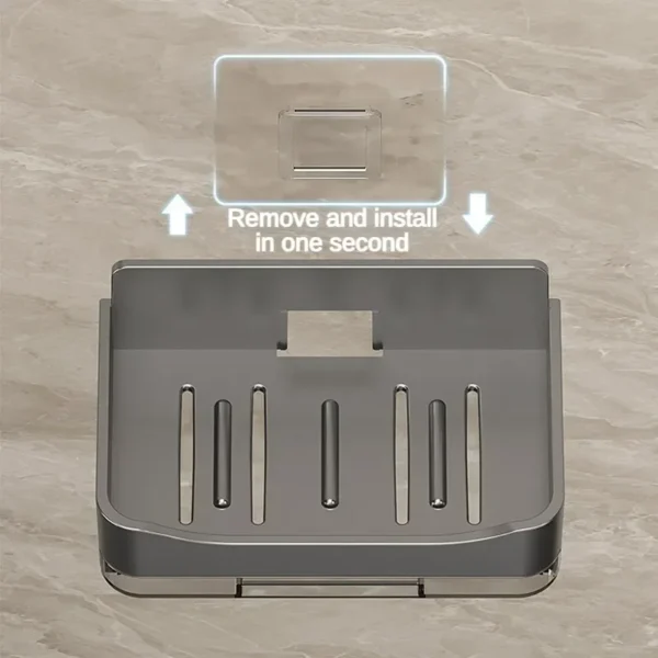 Wall Mounted Double Drainage Soap Holder - No-Punch Bathroom Organizer