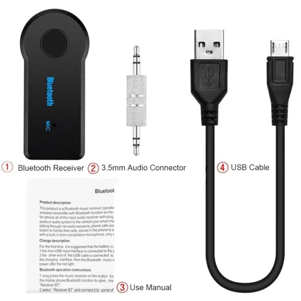 Upgrade Your Ride: Aux Car Bluetooth 5.0 Receiver with Mic for Wireless Audio