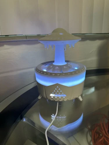 AuroraMist 7-Color LED Rain Cloud Night Light Humidifier with Essential Oil Aromatherapy Diffuser & Raining Water Drop Sound photo review