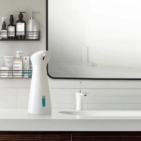 Automatic Hands-Free Soap Dispenser with 6-Month Battery - Sleek White Design