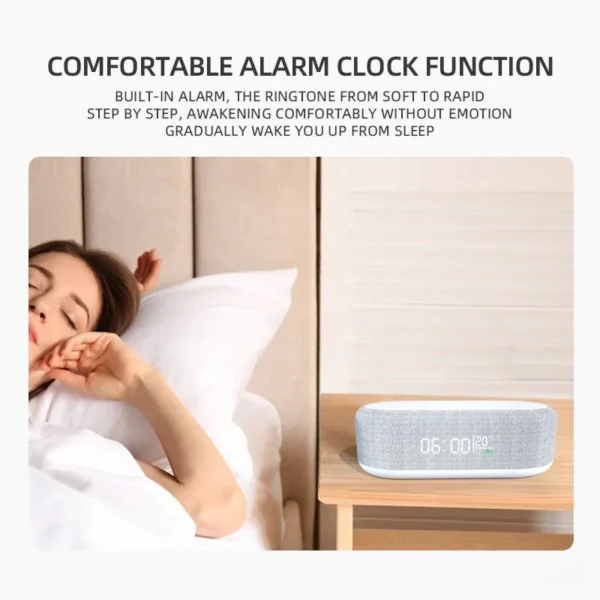 All-in-One 15W Fast Wireless Charger Dock: Alarm Clock, LED Light, Thermometer & Earphone Holder