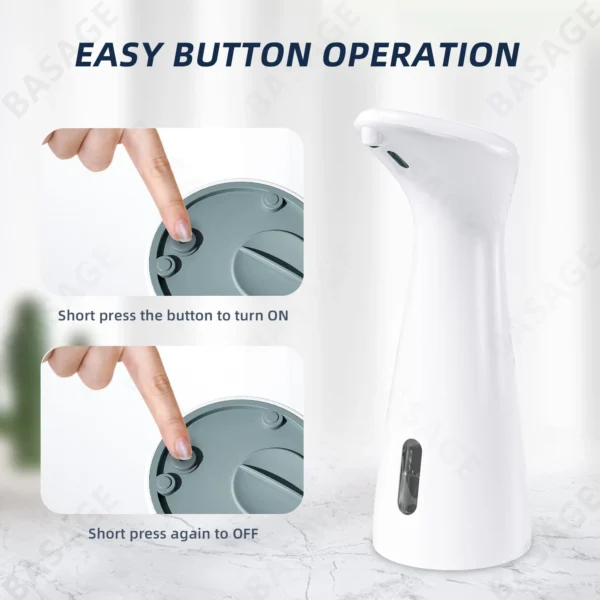 Automatic Hands-Free Soap Dispenser with 6-Month Battery - Sleek White Design