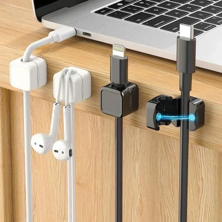 Mini Magnetic Cable Clips - Self-Adhesive Cord Holders for Home & Office