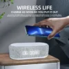 All-in-One 15W Fast Wireless Charger Dock: Alarm Clock, LED Light, Thermometer & Earphone Holder