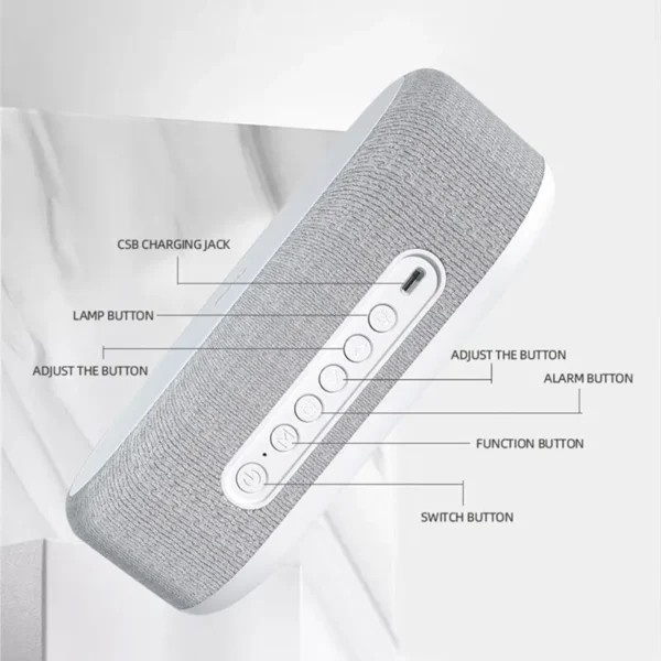 All-in-One 15W Fast Wireless Charger Dock: Alarm Clock, LED Light, Thermometer & Earphone Holder
